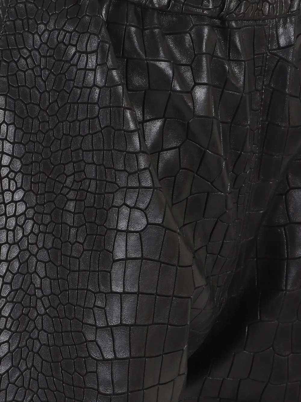 CROC-EMBOSSED FLARE TROUSERS
