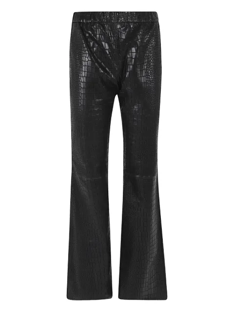 Enes croc-embossed flare trousers