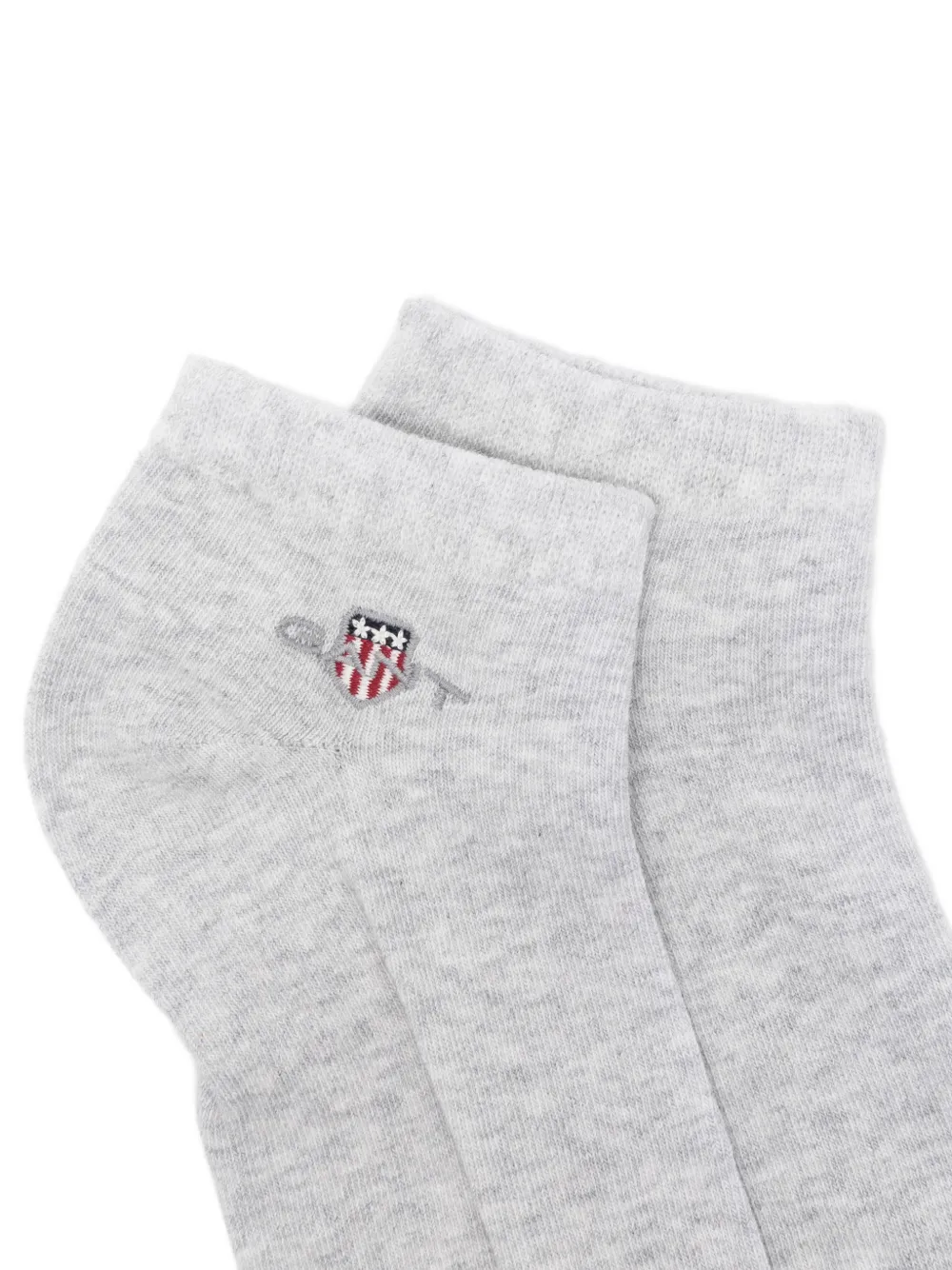  Gant Embroidered Socks (set Of Two) - Grey 