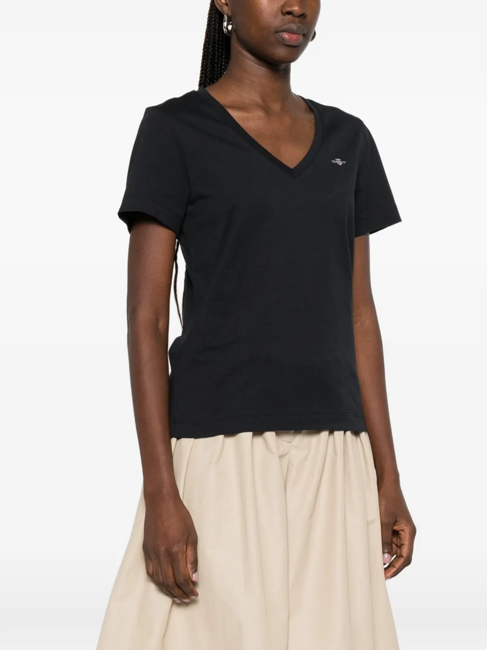  Gant V-neck T-shirt - Black 
