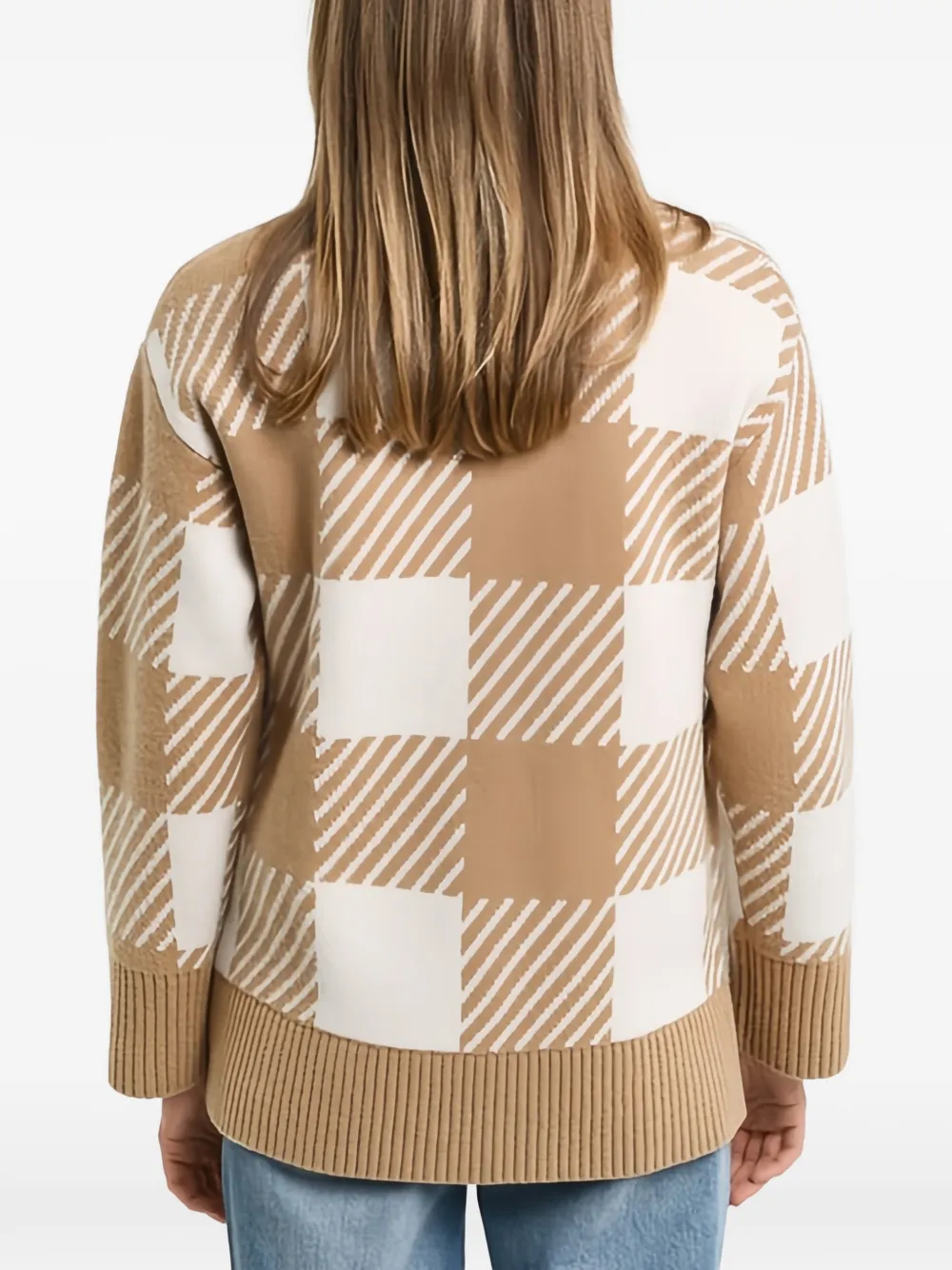 Gant Geruit vest met knoopsluiting Beige