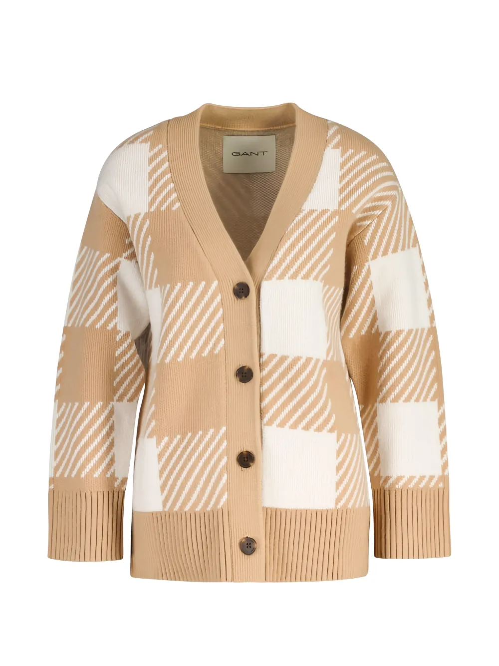 Gant checked-pattern button-fastening cardigan - Toni neutri