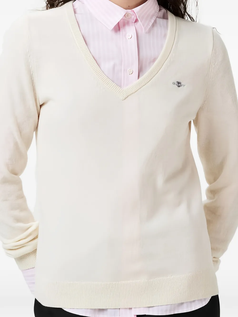  Gant V-neck Sweater - Neutrals 