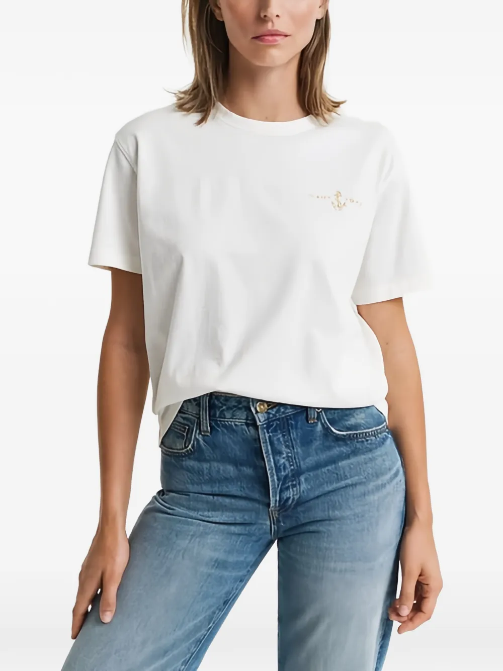 Anchor-Embroidered T-Shirt