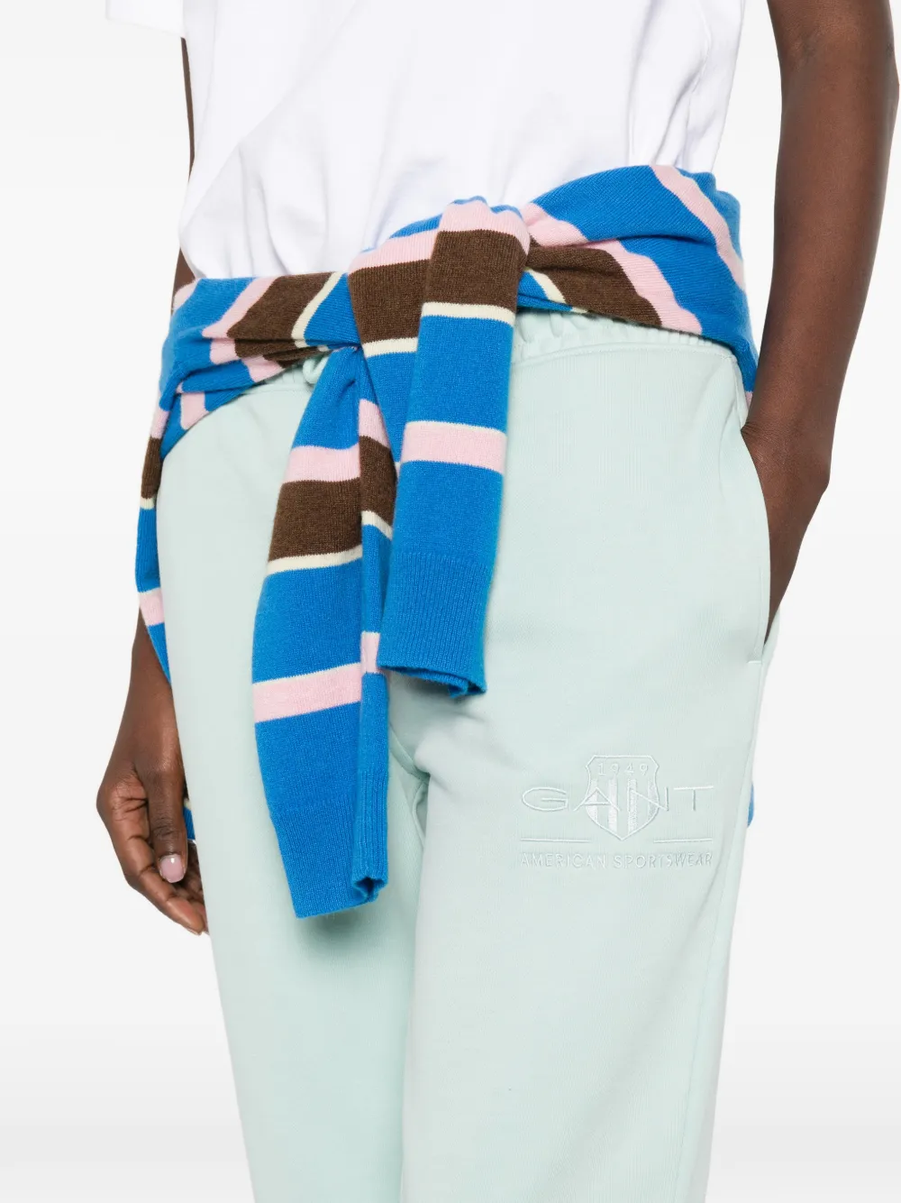 Gant Trainingsbroek met geborduurd logo Blauw