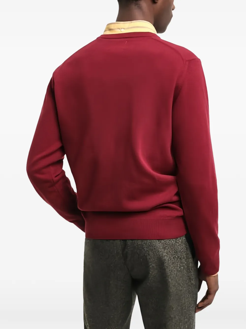 V-Neck Logo-Embroidery Sweater