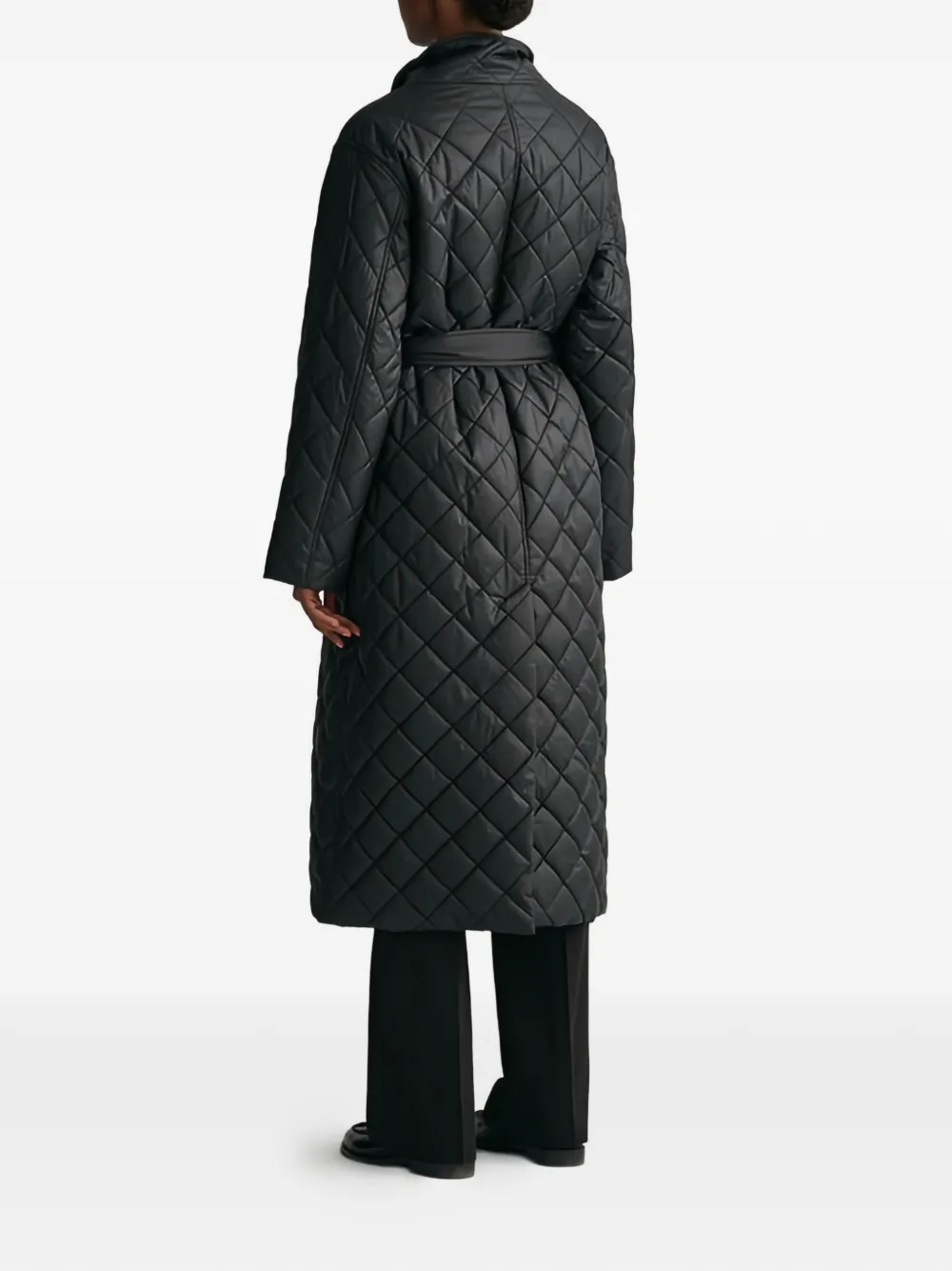  Gant Quilted Belted Coat - Black 