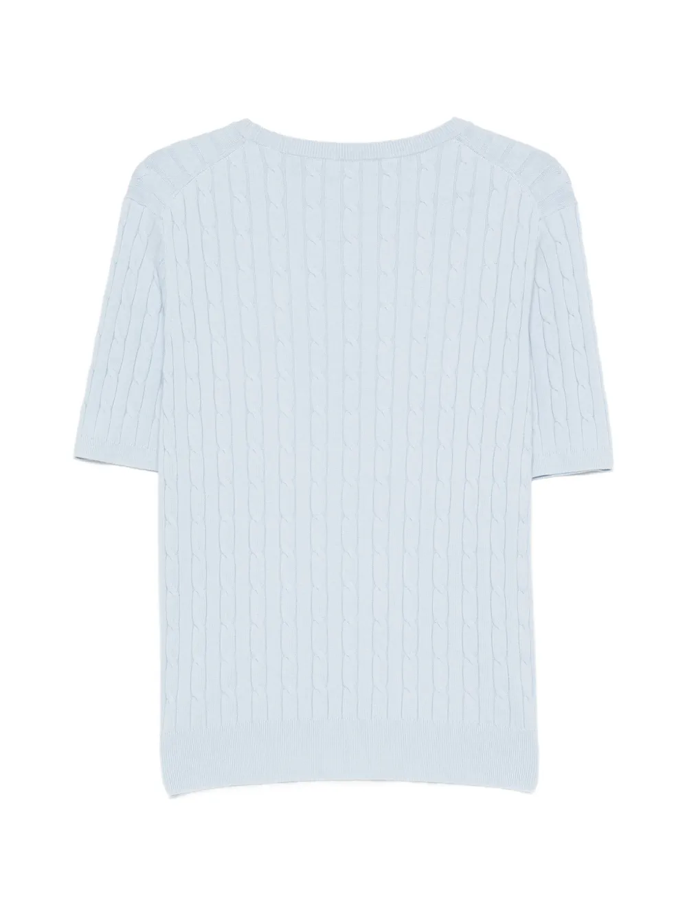 Gant Cable-knit Short-sleeve Top - Blue 