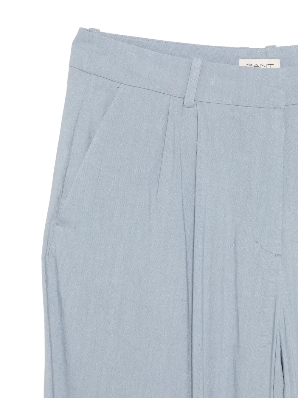 Gant Broek met verborgen sluiting en plooien Blauw
