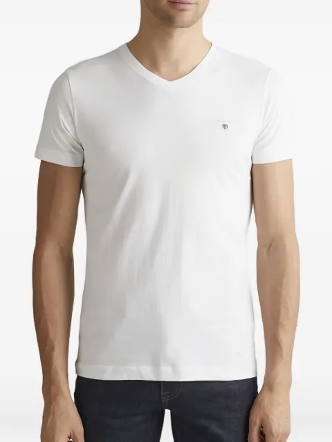 Gant V-neck logo-detail T-shirt