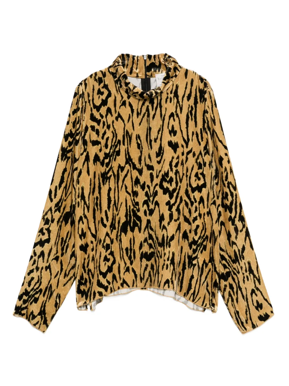 Forte Forte mock-neck animal-print t-shirt - Giallo