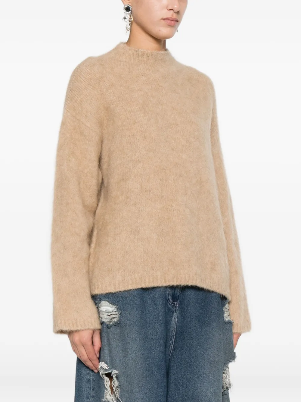 Forte Forte Long-sleeved Crew-neck Sweater In Neutral