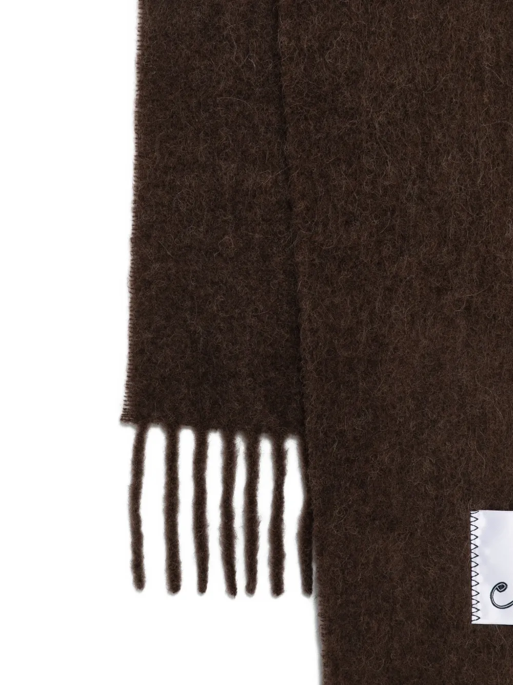 Marni Soft Alpaca Blend Scarf With Fringed Edges In Brown