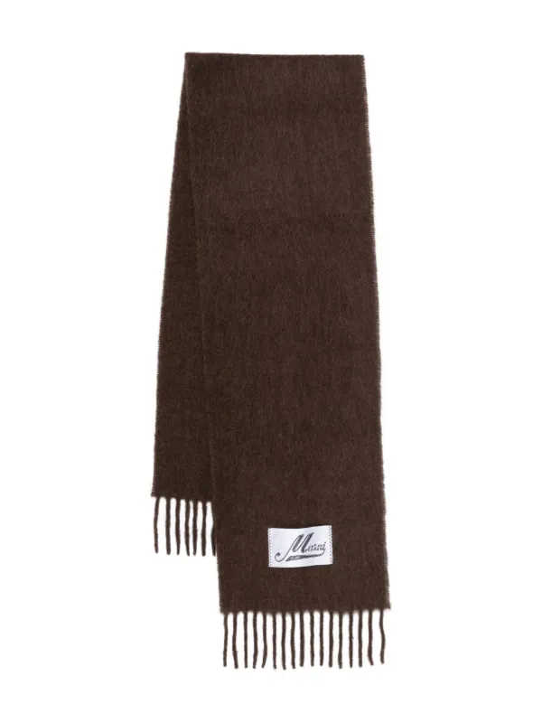 Marni Fringed Scarf in Brown