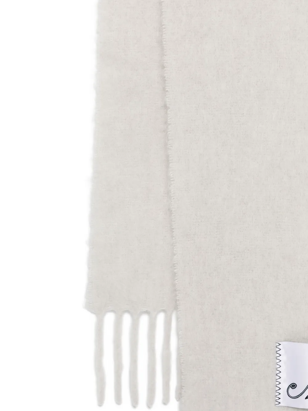 Marni Womens 00w03 Brand-patch Alpaca-blend Scarf In Neutral