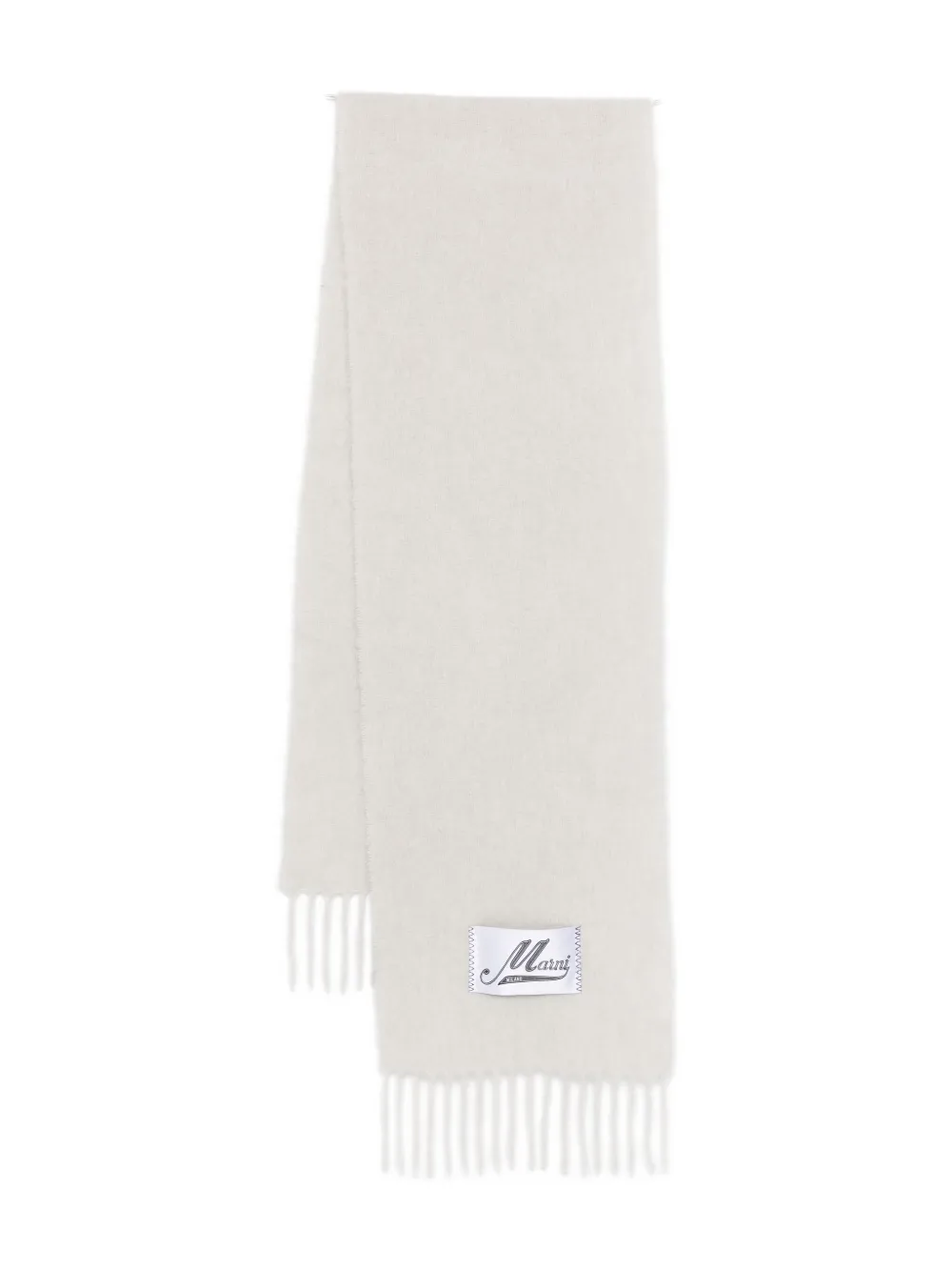 Marni Womens 00w03 Brand-patch Alpaca-blend Scarf In Neutral
