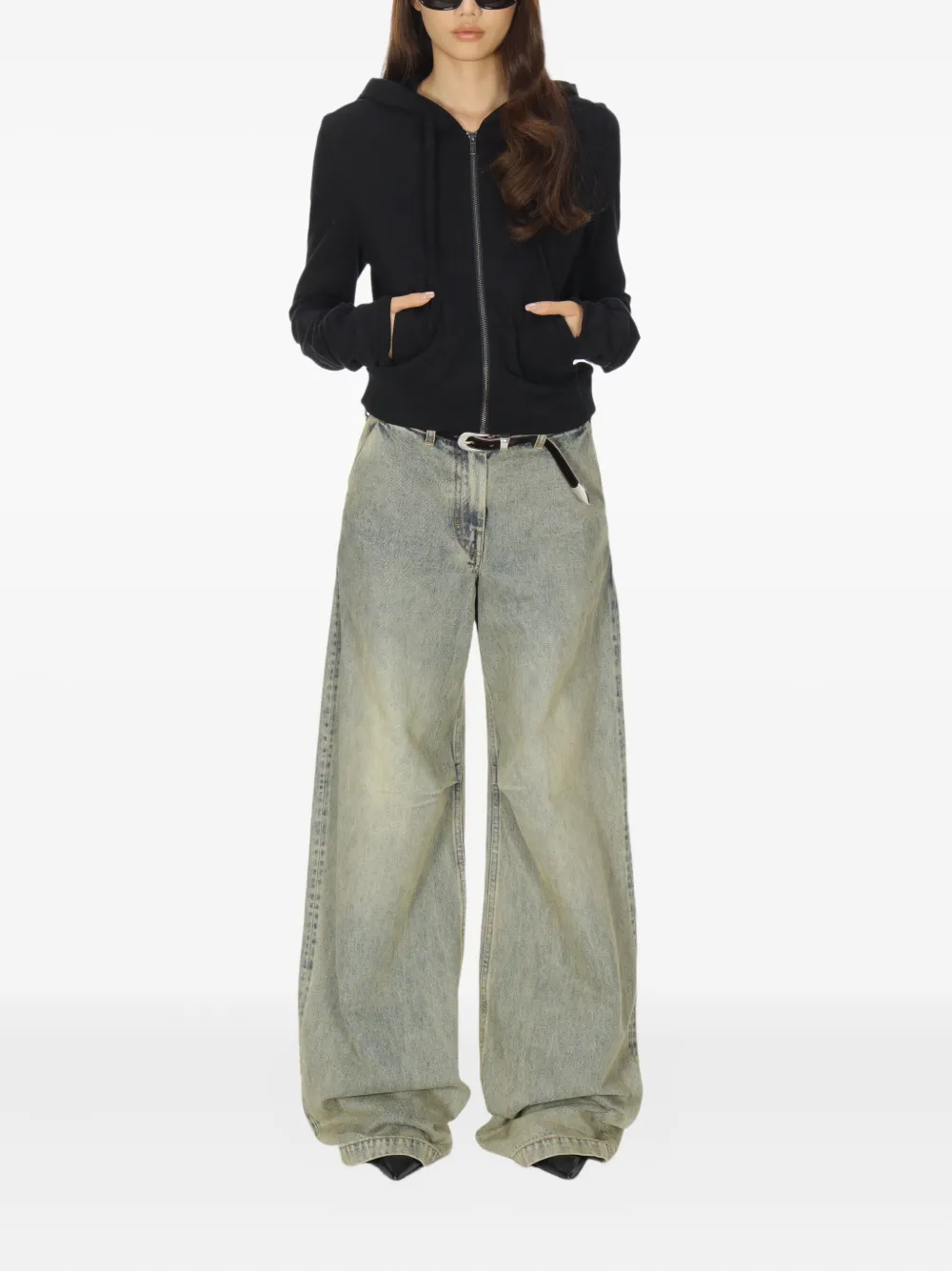 ENTIRE STUDIOS Lichtgewicht hoodie met rits - Zwart