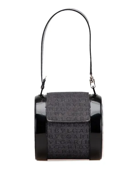 Bvlgari Pre-Owned 2010-2025 Mini Logomania Denim B Zero1 Cylinder Flap shoulder bag