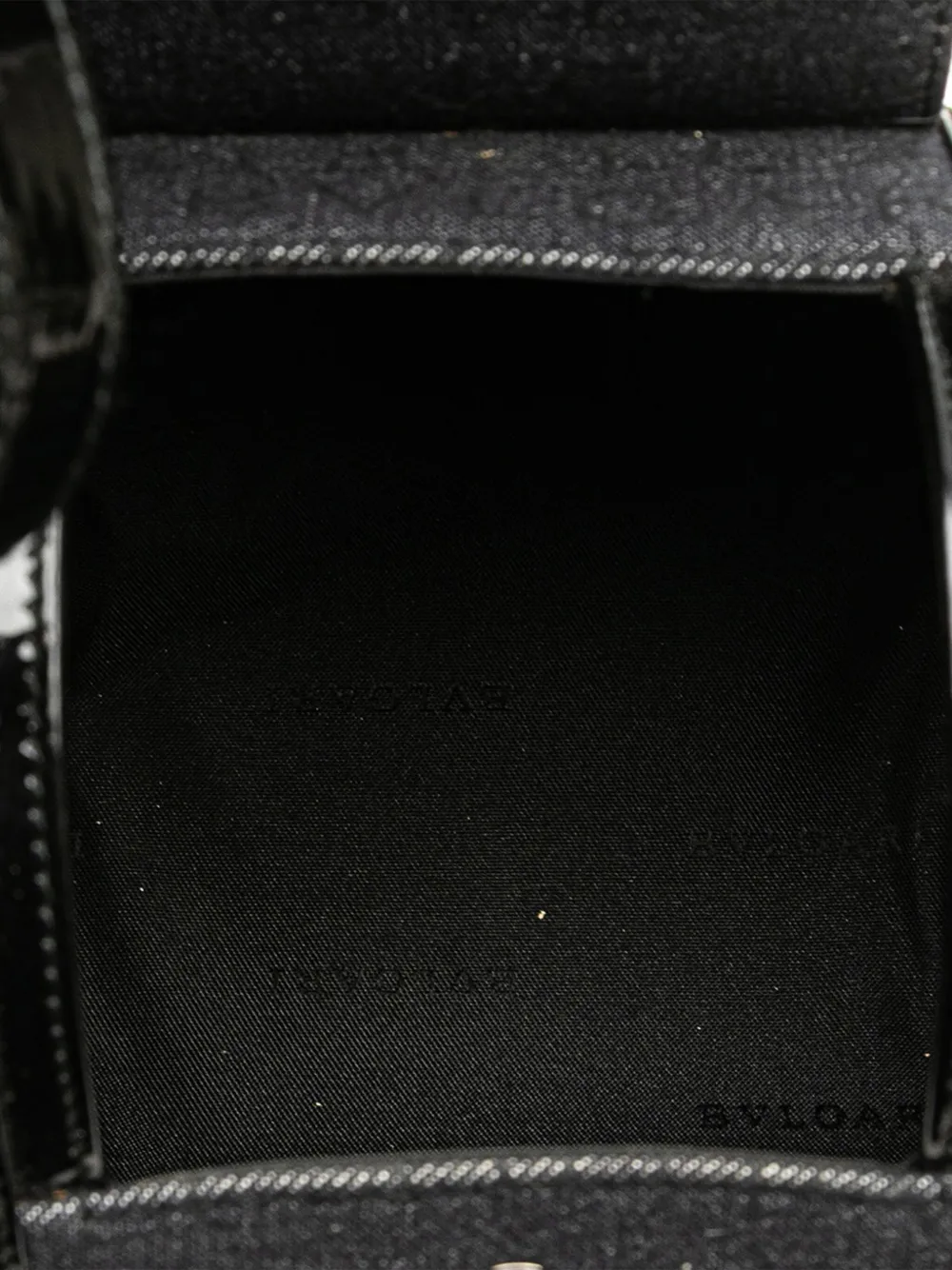 Pre-owned Bvlgari 2010-2025 Mini Logomania Denim B Zero1 Cylinder Flap Shoulder Bag In Black