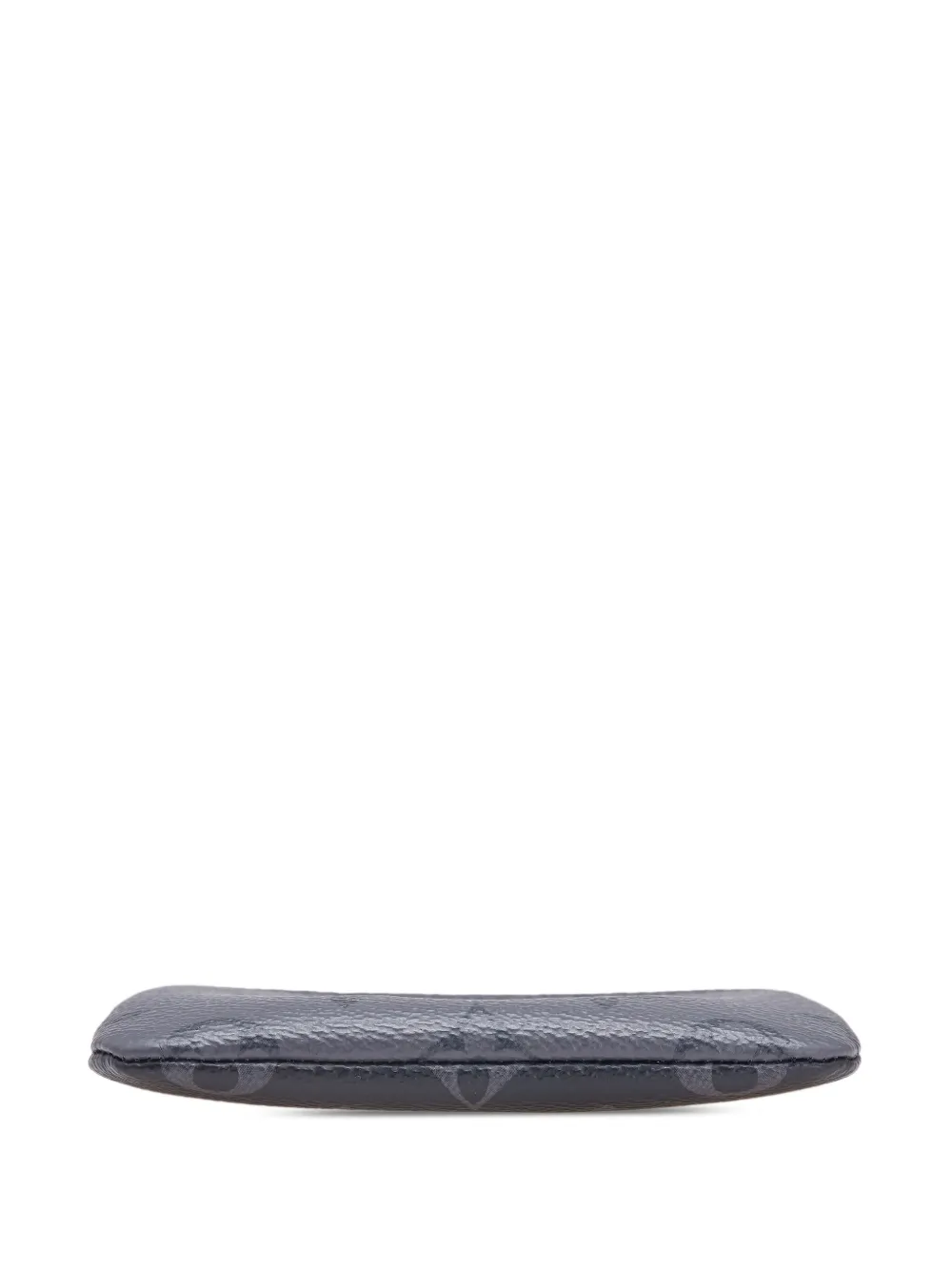 Pre-owned Louis Vuitton 2022 Monogram Eclipse Reverse Pochette Cles Coin Pouch In Gray