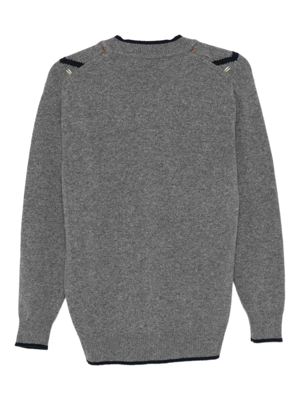 Plan C Argyle-knit Jumper In Gray