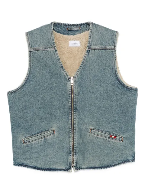 AMISH zip-up denim gilet 