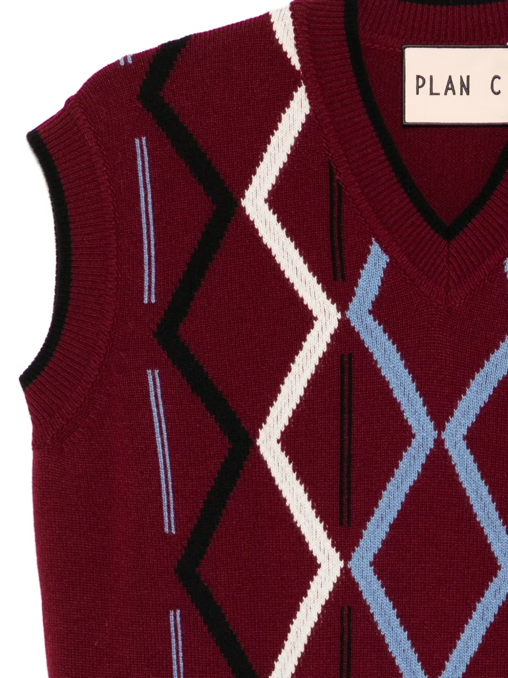 Plan C Cashmere-blend Vest In Burgundy