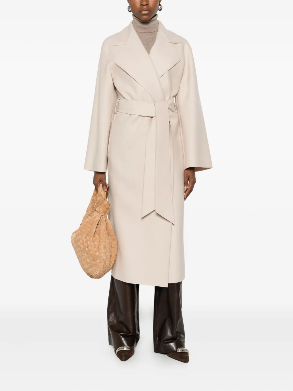 Harris Wharf London belted wrap coat - Beige