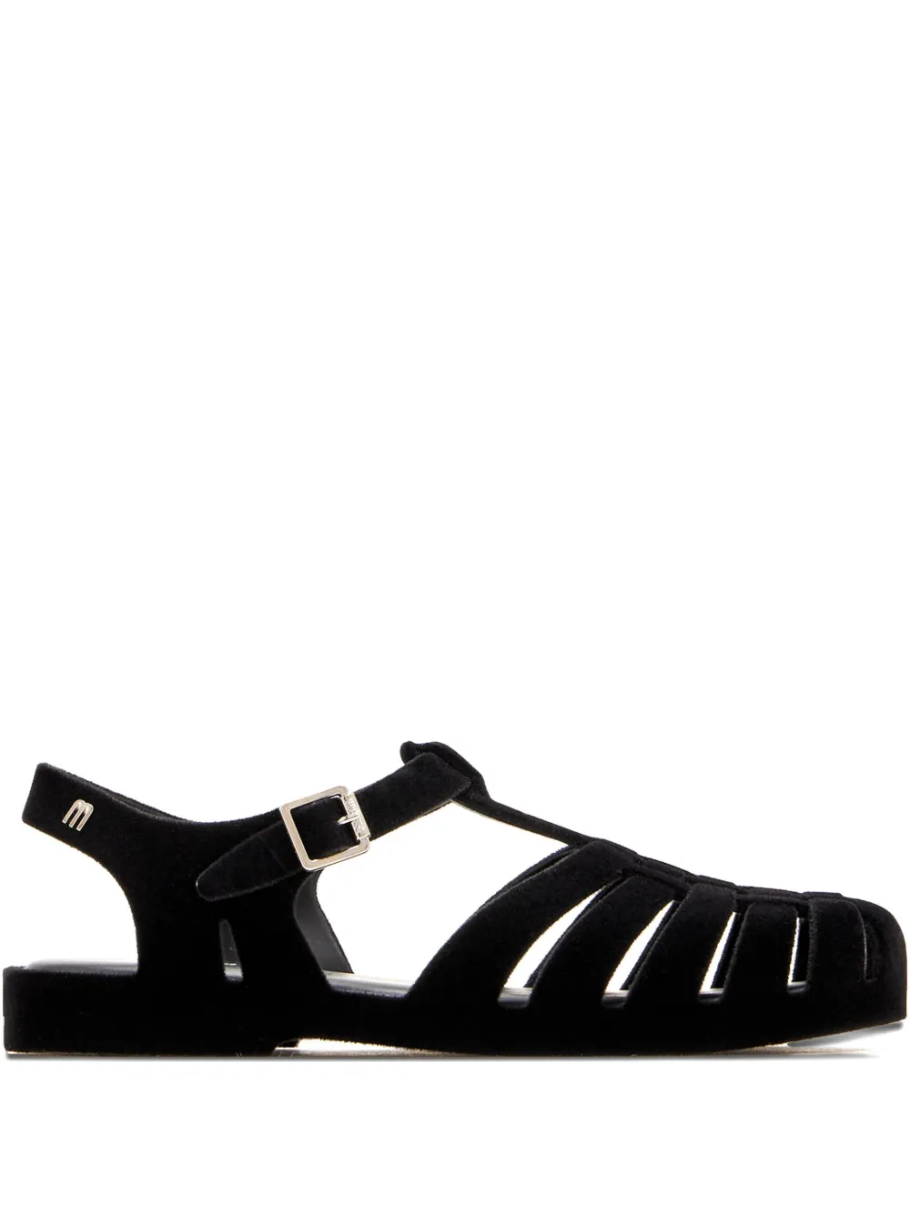 Melissa Possession Velvet Sandals In Black