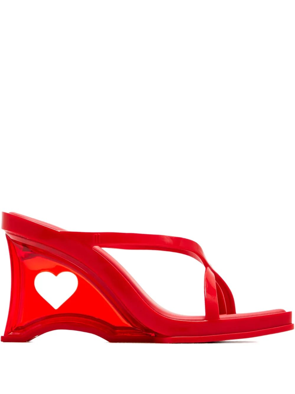 Melissa 90mm sandalen met glazen hak en hartdetail Rood
