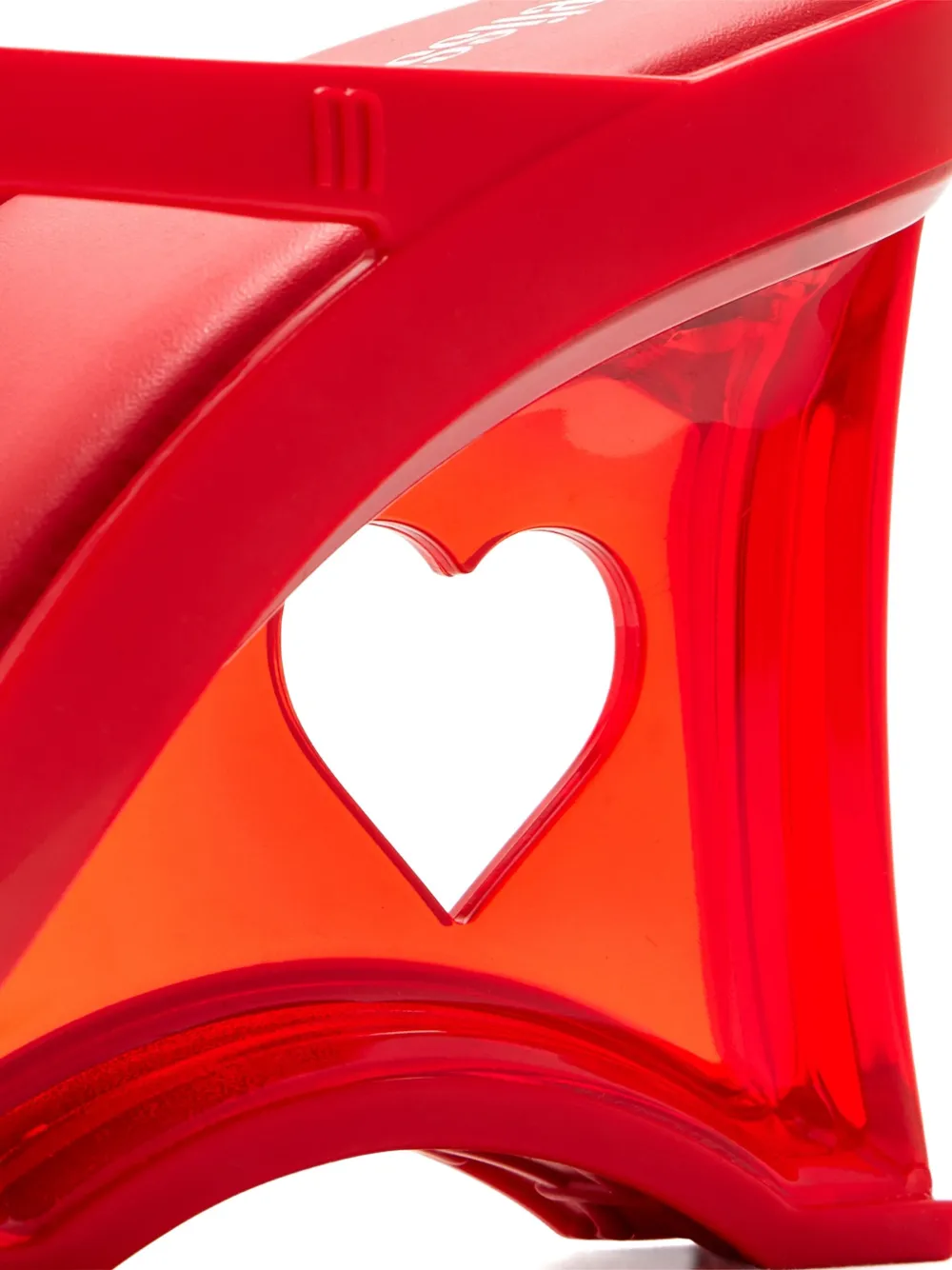 Melissa 90mm sandalen met glazen hak en hartdetail Rood