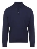 Zegna buttoned long-sleeve polo shirt - Blue