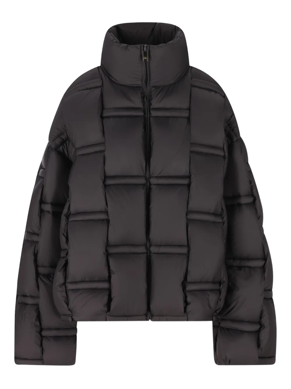 Raxxy Quilted Oversized Coat In Black