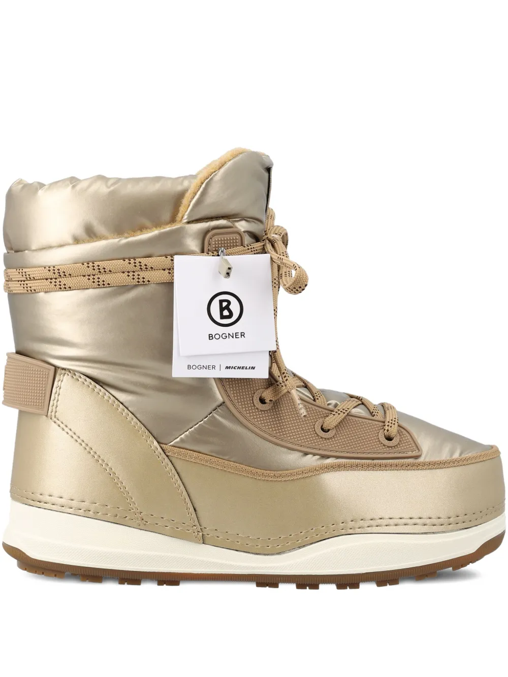 Bogner Lace-up Logo Boots In Gold