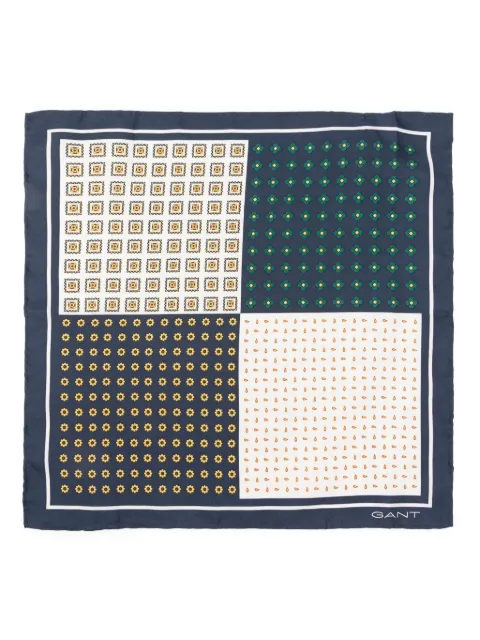 Gant patterned silk pocket square