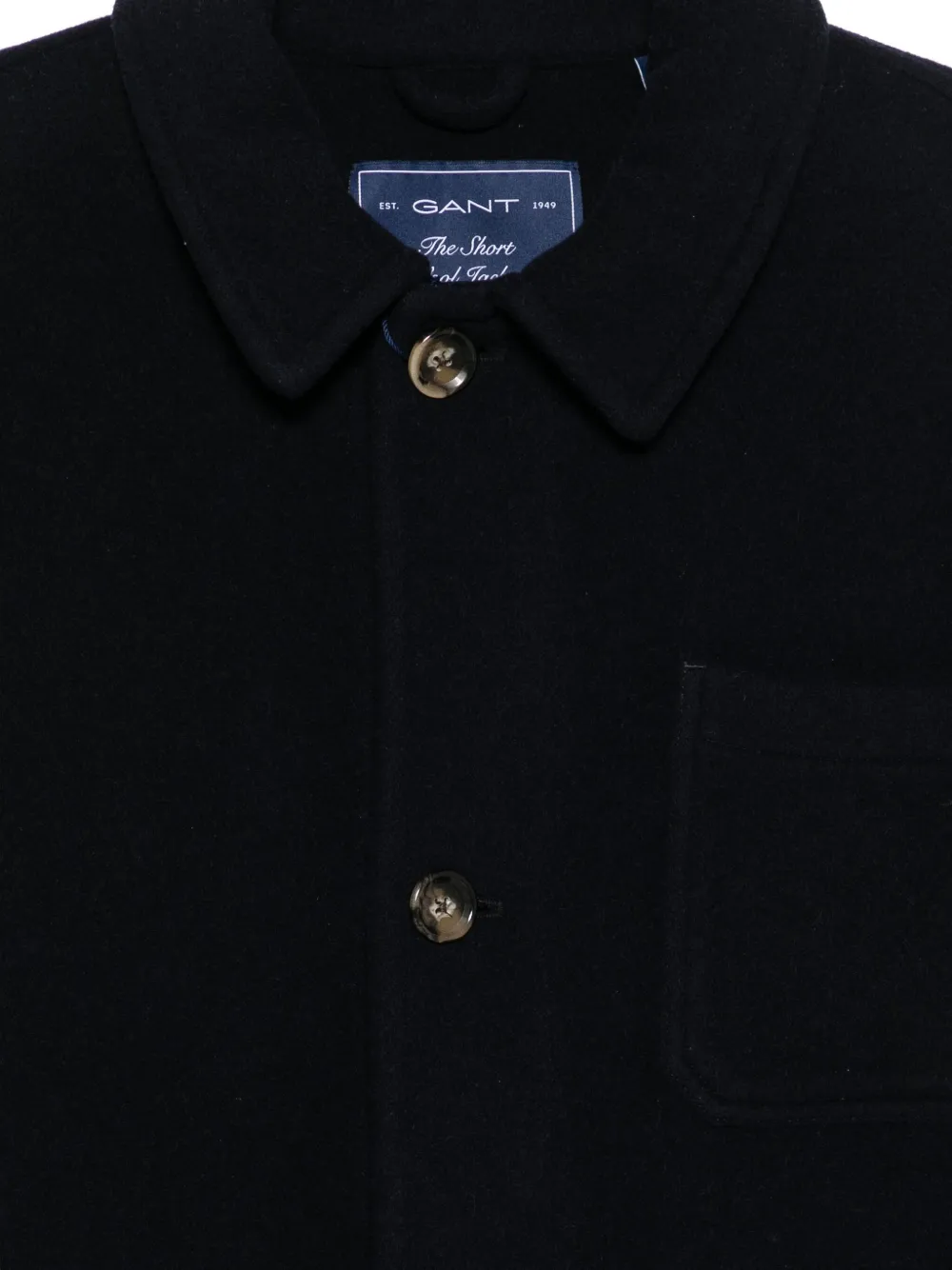 Gant Wool Shirt Jacket In Black