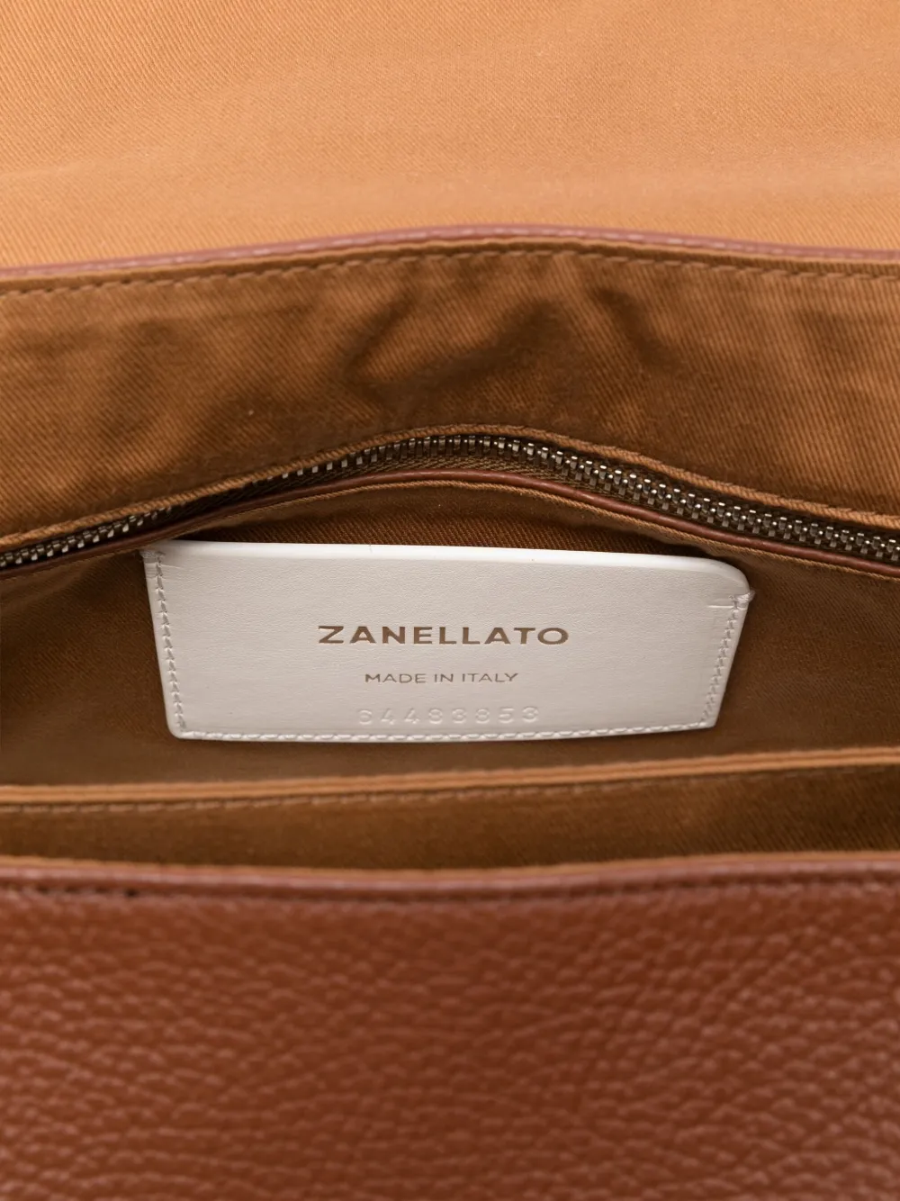 Zanellato Structured Calfskin Shoulder Bag With Twist Lock Closure In Brown
