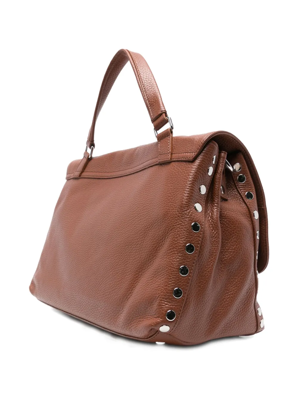Zanellato Structured Calfskin Shoulder Bag With Twist Lock Closure In Brown