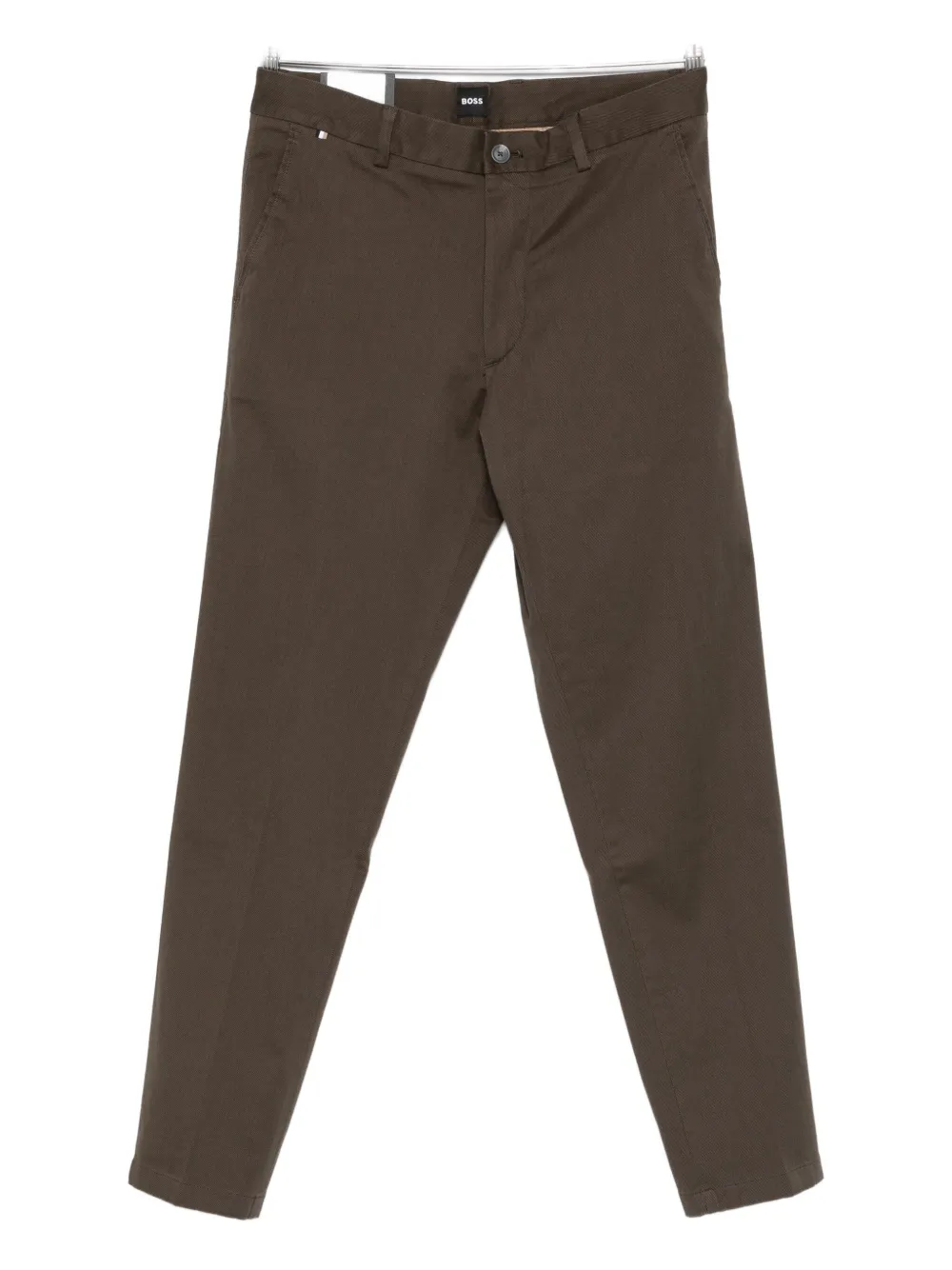 Hugo Boss Stretch-design Chino Trousers In Brown