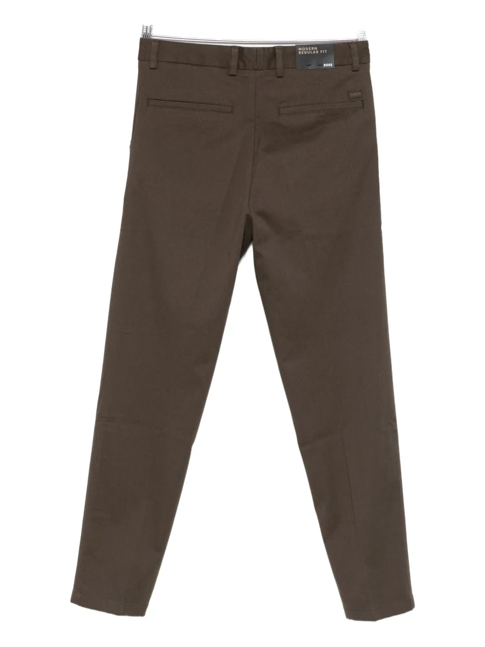 Hugo Boss Stretch-design Chino Trousers In Brown