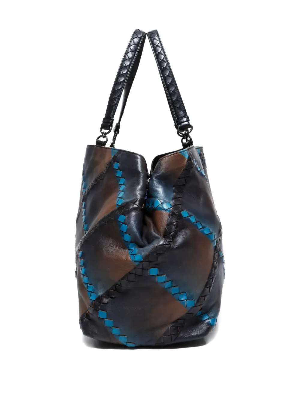 Pre-owned Bottega Veneta 2010 Intrecciato Tote Bag In Blue