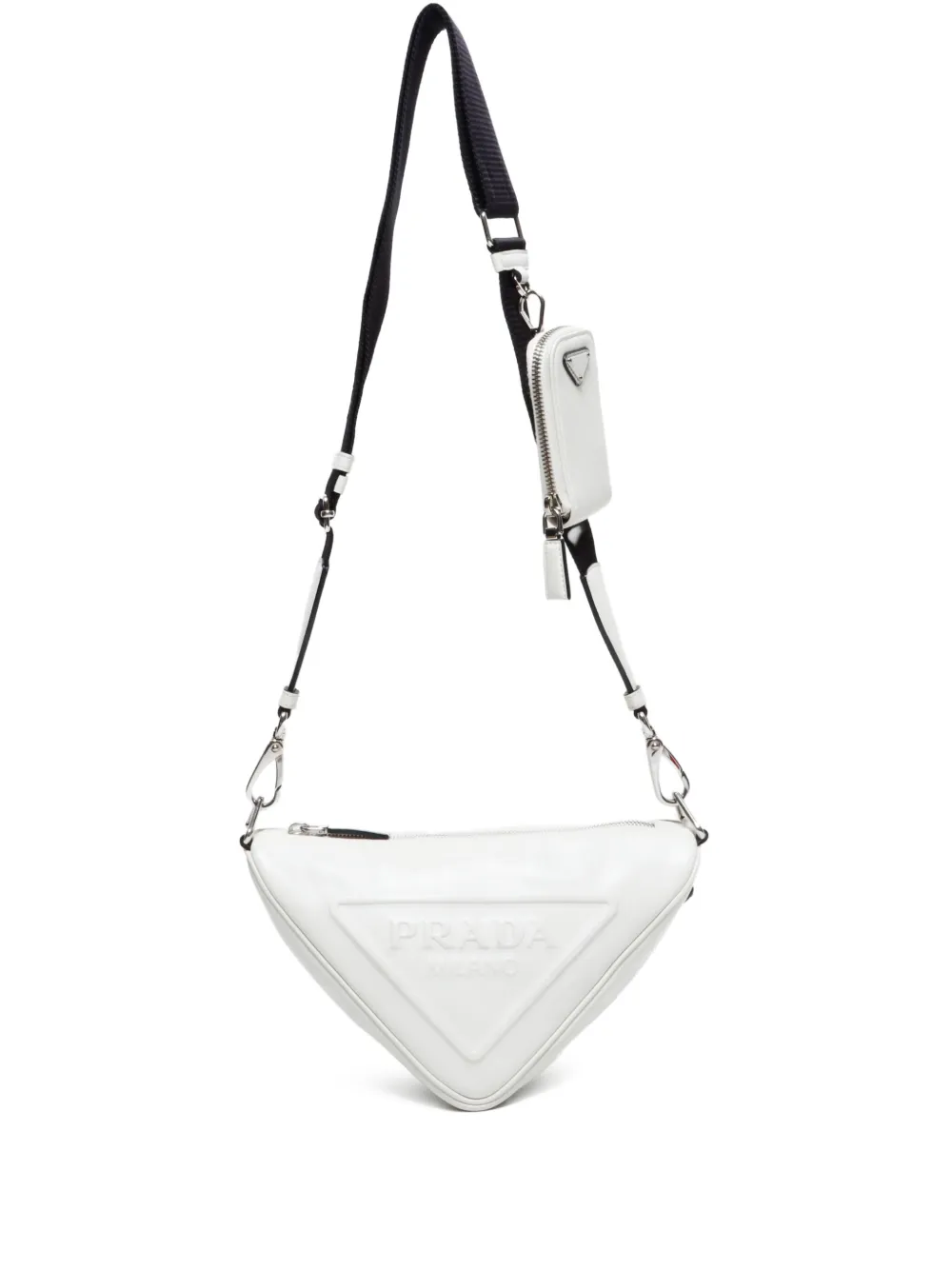 Prada Pre-Owned bolsa de hombro con logo triangular 2010-2020 | blanco | Image 1