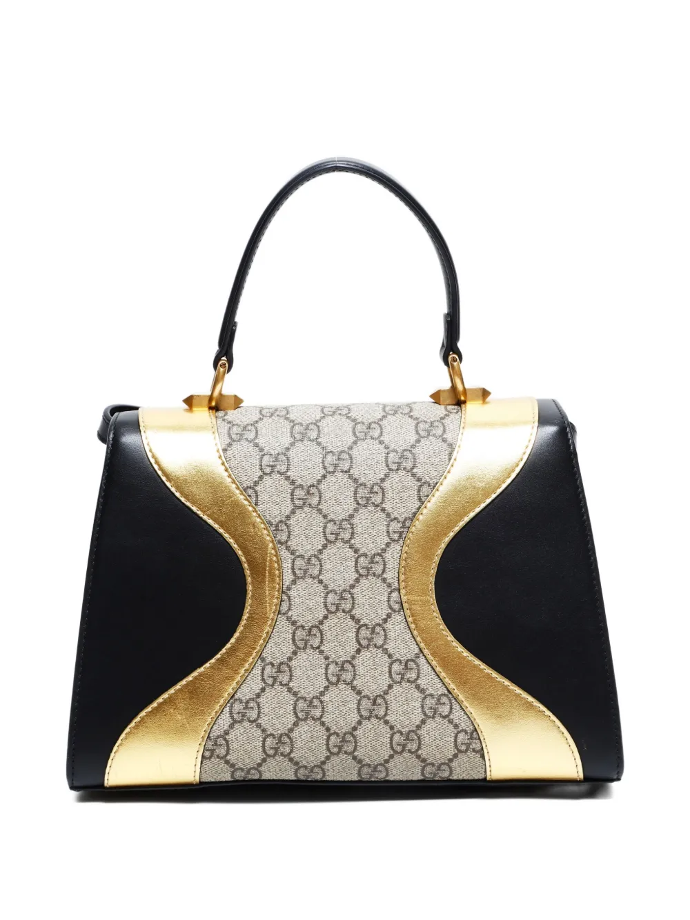 Pre-owned Gucci 2000-2020 Gg Supreme Tiger-detailed Tote Bag In Black