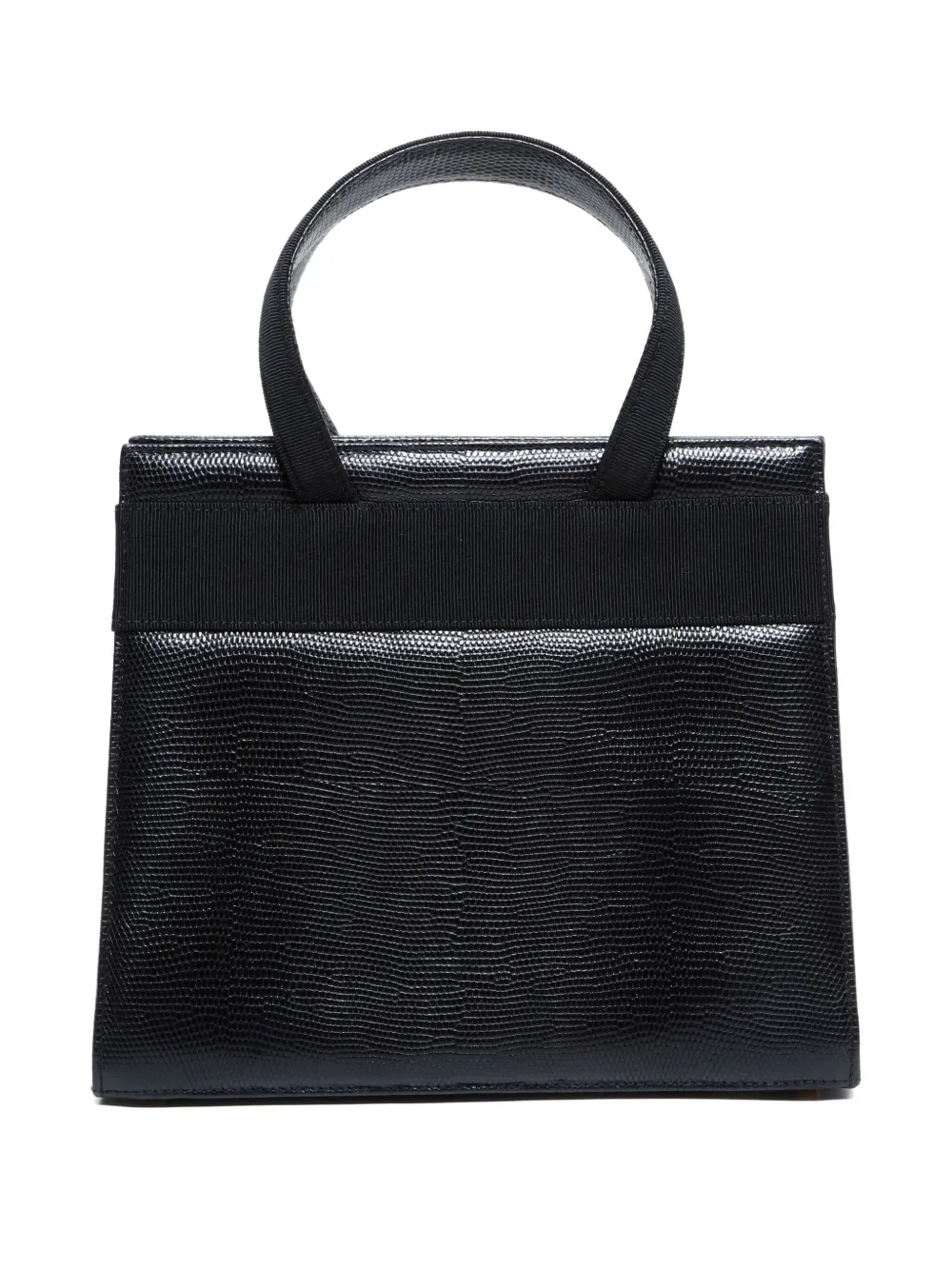Pre-owned Ferragamo 1990-2010s Vara Ribbon Leather Tote Bag In Black