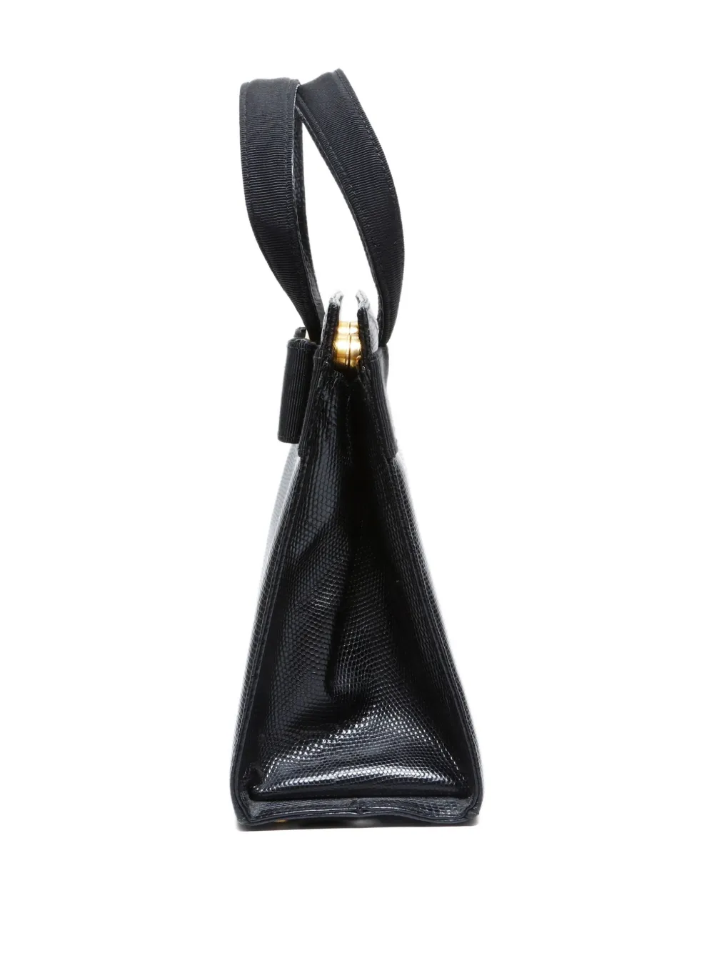 Pre-owned Ferragamo 1990-2010s Vara Ribbon Leather Tote Bag In Black
