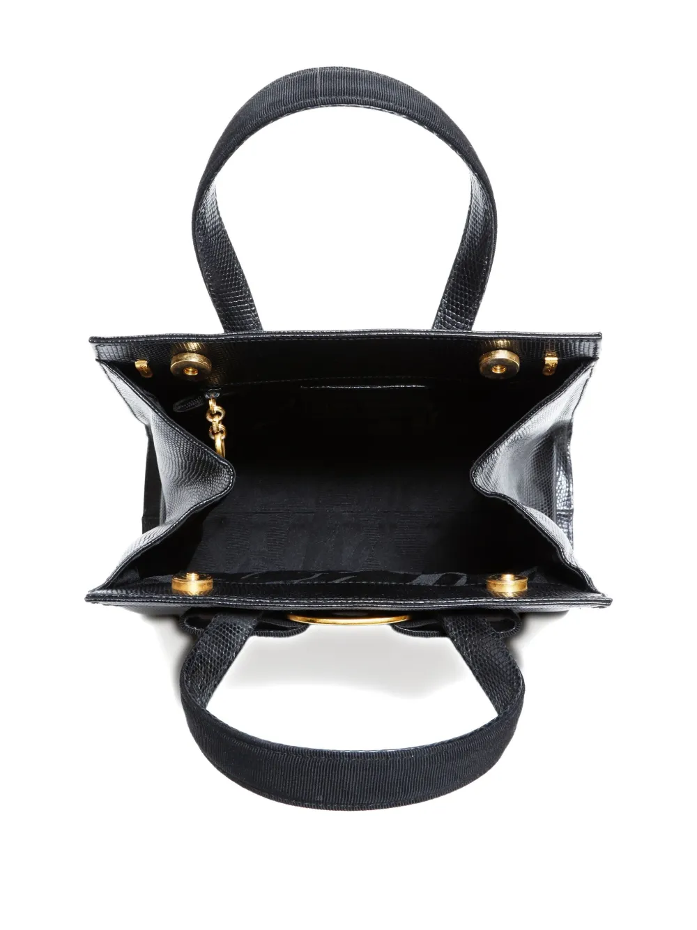 Pre-owned Ferragamo 1990-2010s Vara Ribbon Leather Tote Bag In Black