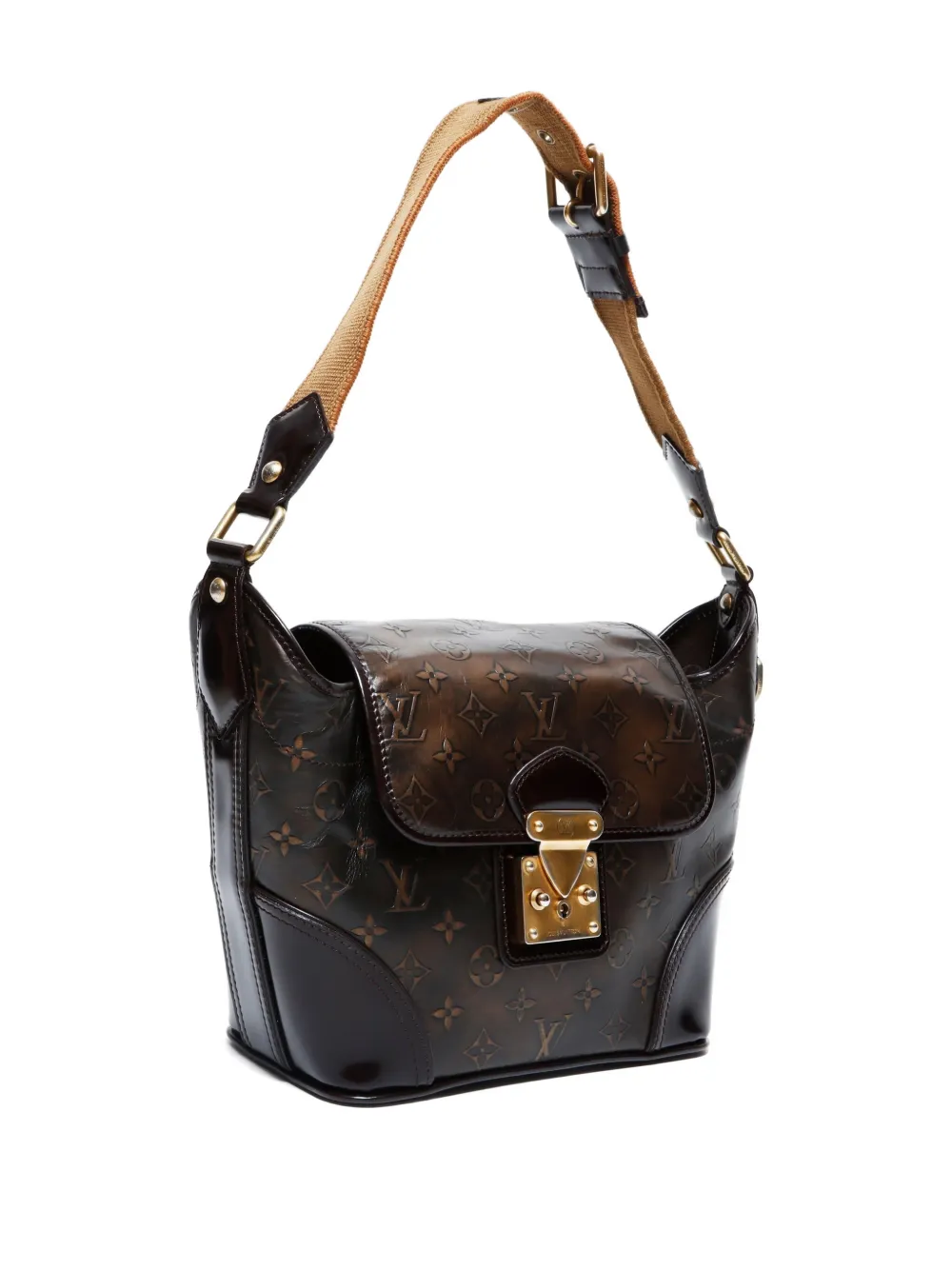 Pre-owned Louis Vuitton 2007 Sergean Pm Monogram Shoulder Bag In Brown