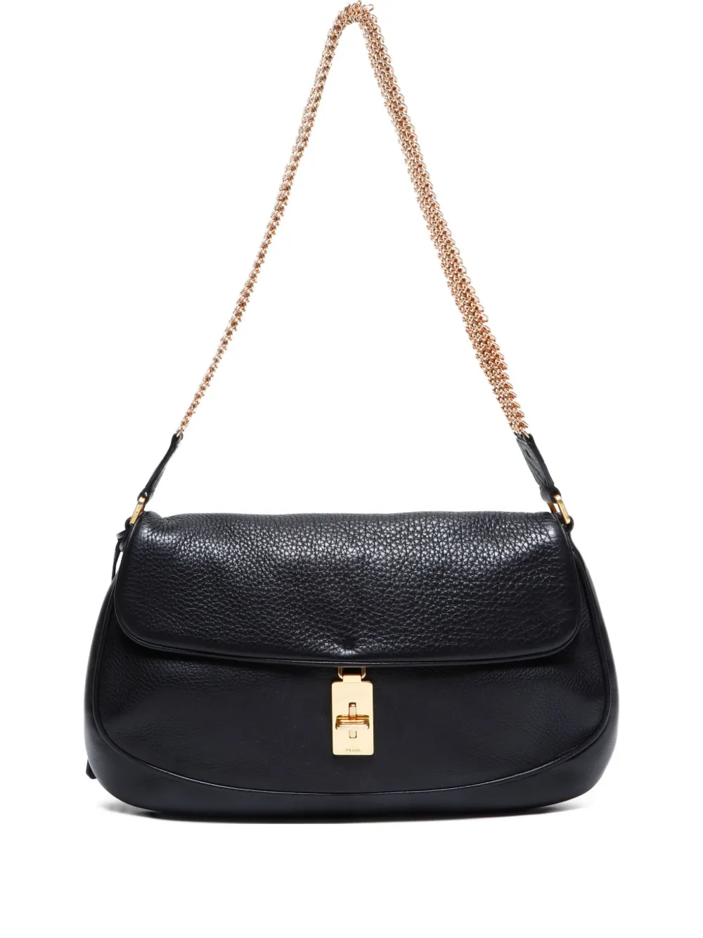 Prada Pre-Owned 2000-2020s チェーンディテール ショルダーバッグ - ブラック Prada Pre-Owned 2000-2020s チェーンディテール ショルダーバッグ - ブラック