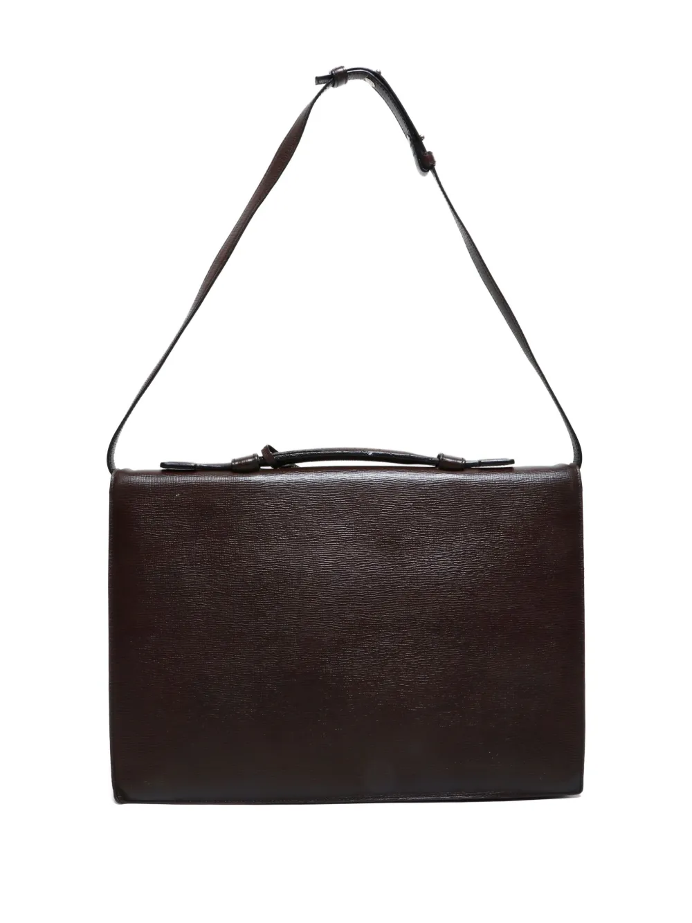 Pre-owned Loewe 1990-2000 Logo-engraved Messenger Bag In Brown