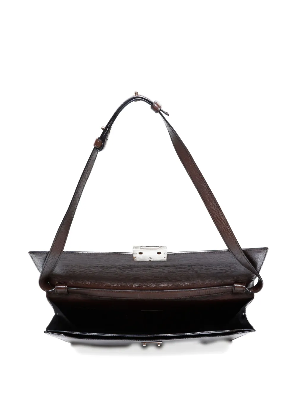 Pre-owned Loewe 1990-2000 Logo-engraved Messenger Bag In Brown